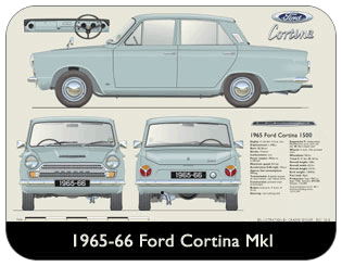 Ford Cortina MkI 4Dr 1965-66 Place Mat, Medium